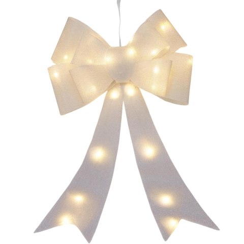 KOKARDA DEKORACYJNA 60CM SREBRNA 25 LED