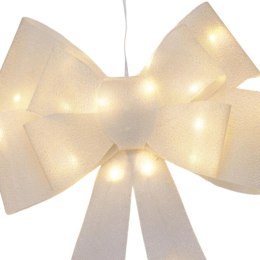 KOKARDA DEKORACYJNA 60CM SREBRNA 25 LED