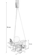 Lampa wisząca Samolot mały biało-naturalny