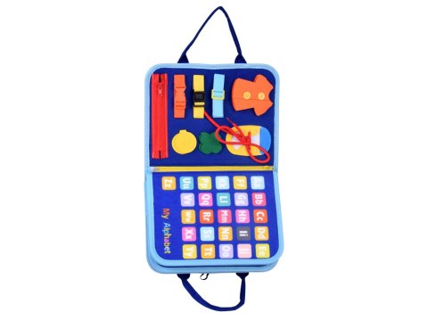 Materiałowa książeczka manipulacyjna edukacyjna + tablica markery ZA6024