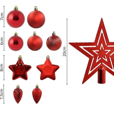 BOMBKA DEKORACYJNA PLASTIKOWA BEZPIECZNA 40SZT CZERWONY MICA