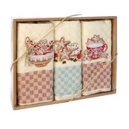 Komplet ręczników kuchennych bawełnianych NILTEKS/3x45x65/CHR055