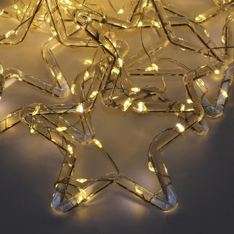 LAMPKI CHOINKOWE KURTYNA ŚWIETLNA 200x200 CM 415LED CIEPŁY BIAŁY GWIAZDKI