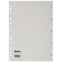 PRZEKŁADKI PP BIELLA A4 1-5 SZARE