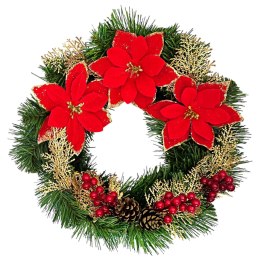 Wianek świąteczny na Boże Narodzenie stroik na drzwi stół dekoracja handmade 40cm