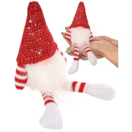 MIKOŁAJ DEKORACYJNY SIEDZĄCY CZERWONY 13+10CM