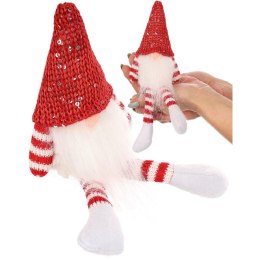 MIKOŁAJ DEKORACYJNY SIEDZĄCY CZERWONY 13+10CM