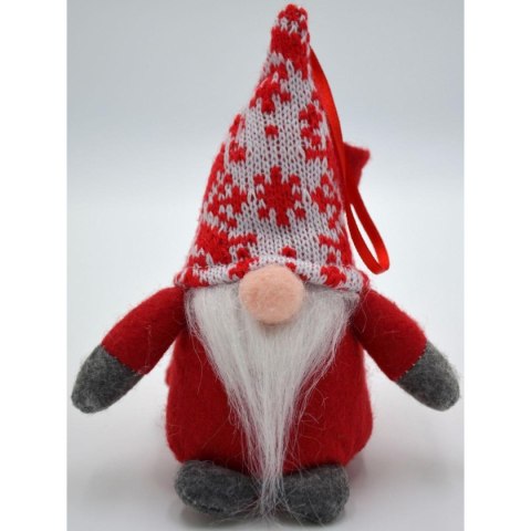 MIKOŁAJEK DEKORACYJNY Z WORKIEM NA PREZENT 15CM CZERWONY