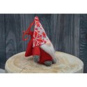 MIKOŁAJEK DEKORACYJNY Z WORKIEM NA PREZENT 15CM CZERWONY