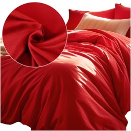 Pościel satyna bawełniana CZERWIEŃ 029/140x200+1posz.70x80