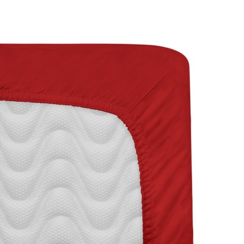 Prześcieradło satyna bawełniana z gumką czerwony 029/120x200