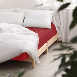 Prześcieradło satyna bawełniana z gumką czerwony 029/90x200