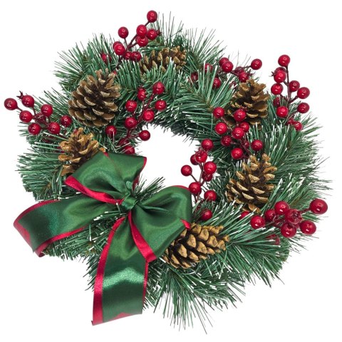 TRADYCYJNY STROIK ŚWIĄTECZNY KRÓLEWSKI v2 SZYSZKI + JARZĘBINA 40cm