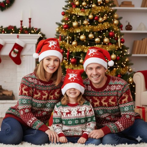 CZAPKA MIKOŁAJA POPULARNA 30X40CM - RENIFER