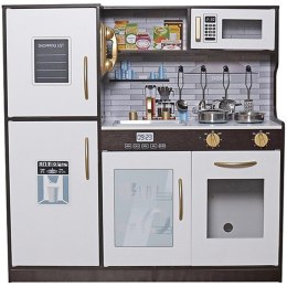 KUCHNIA DREWNIANA DLA DZIECI LAMPKA LED 80x24x80,5CM CZARNA