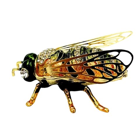 Ekskluzywne Pudełko Szkatułka na Biżuterię Zdobione Kryształkami - Pszczoła - HX542