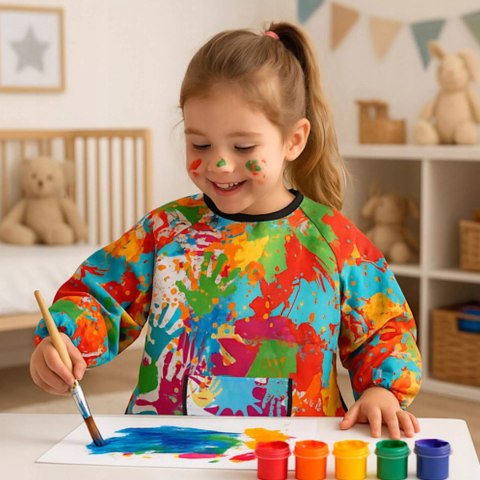 Fartuszek ochronny do malowania dla dzieci 4-6 lat fartuch wodoodporny