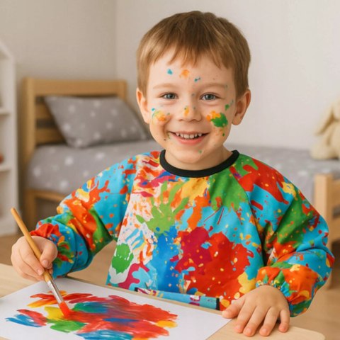 Fartuszek ochronny do malowania dla dzieci 4-6 lat fartuch wodoodporny