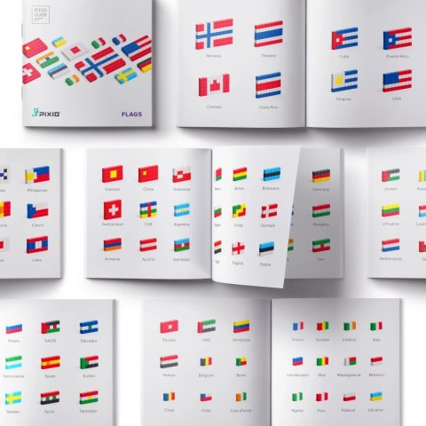 Klocki magnetyczne Pixio Flags - 111 elementów - Story Series