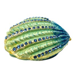 Pudełeczko Szkatułka na Biżuterię Zdobione Kryształkami - Muszelka - HX068