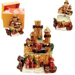 Pudełeczko Szkatułka na Biżuterię Zdobione Kryształkami - Zamek - HX580