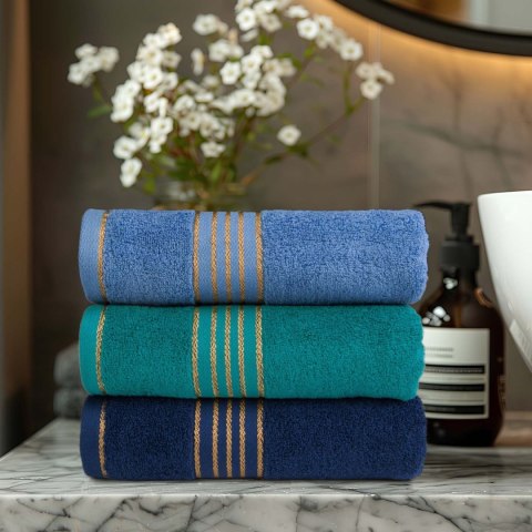 Towel 100% cotton Tiwano Light Ash + Dark Turquoise (P) 2x30x50+2x50x90+2x70x140 set