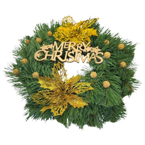 Wianek świąteczny Wesołych Świąt stroik na drzwi stół dekoracja handmade