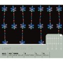 LAMPKI CHOINKOWE KURTYNA ŚWIETLNA 200x200 CM 408LED PŁATKI ŚNIEGU MULTIKOLOR