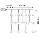 LAMPKI CHOINKOWE KURTYNA ŚWIETLNA 200x200 CM 415LED GWIAZDKI MULTIKOLOR