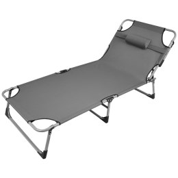 ŁÓŻKO TURYSTYCZNE SKŁADANE 3- POZYCYJNE 188X73X28CM CIEMNO SZARE