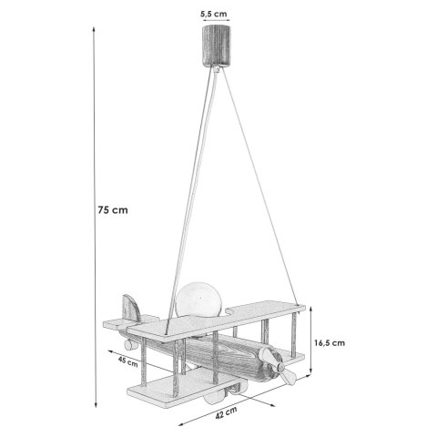 Lampa wisząca Samolot duży multikolor