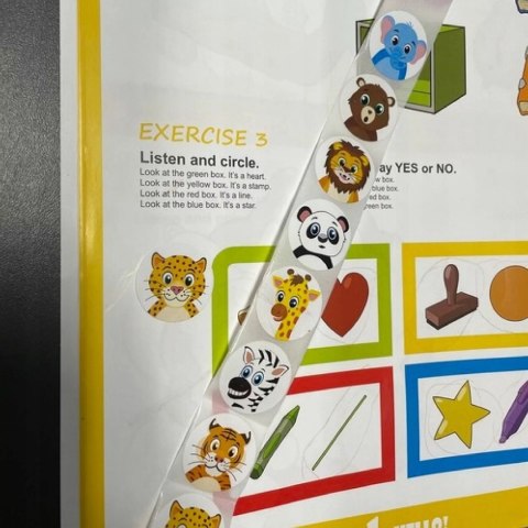 Naklejki dla Dzieci 500 szt. - 8 Wzorów Rolka 2,5 cm