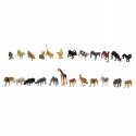 Zestaw figurek zwierząt 48 szt. farma zwierzęta dzikie safari w kuferku