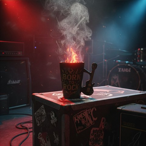 Kubek Gitara Elektryczna - Single Cut Style - czarny matowy rockowy