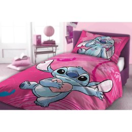 Pościel bawełna 100x135 + 40x60 Lilo i Stitch róż