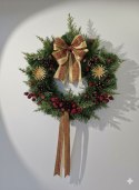Stroik świąteczny królewski szyszki jarzębina tradycyjny na stół drzwi 40cm