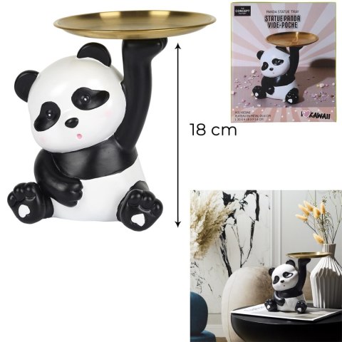 Figurka dekoracyjna organizer Panda ze złotą tacą