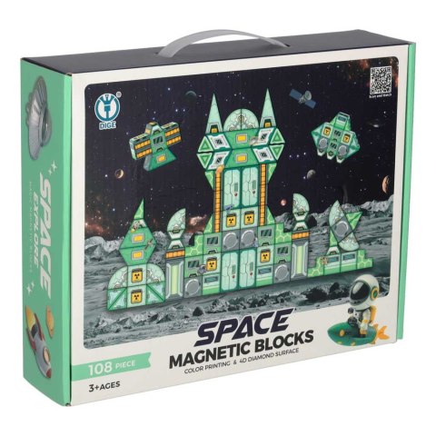Klocki magnetyczne konstrukcyjne kosmos stacja kosmiczna 108 elementów