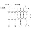 LAMPKI CHOINKOWE KURTYNA ŚWIETLNA 120x120 CM 235LED CIEPŁY BIAŁY GWIAZDKI