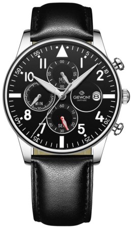 Zegarek Męski Giewont Chronograph Sapphire Czarno Srebrny GW5630-A2