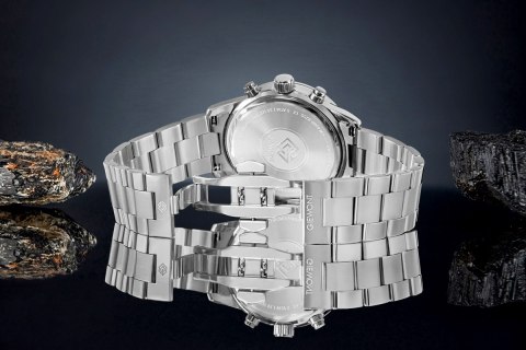 Zegarek Męski Giewont Chronograph Sapphire Srebrno Niebieski GW4580-B3