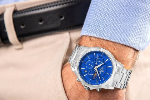 Zegarek Męski Giewont Chronograph Sapphire Srebrno Niebieski GW9460-B3