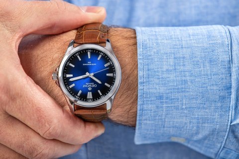 Zegarek Męski Giewont Elegance Sapphire Brązowo Niebieski GW5160-A7