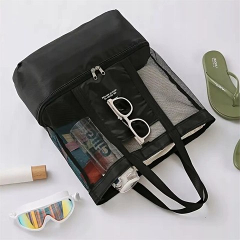 Duża Torba plażowa termiczna lekka z izolowaną komorą