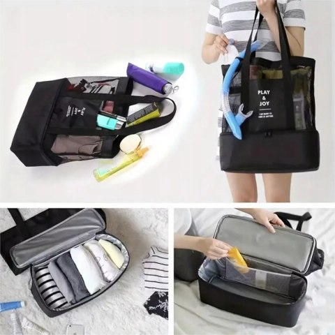 Duża Torba plażowa termiczna lekka z izolowaną komorą