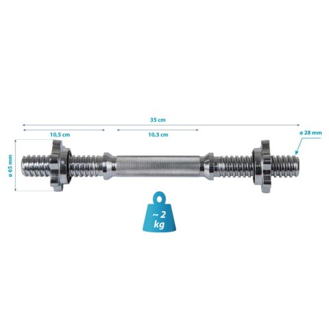 GRYF KRÓTKI 35 CM + ZACISKI ENERO FIT fi28MM