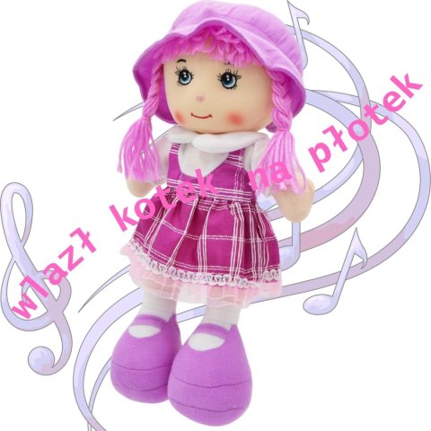 LALKA PRZYTULANKA SZMACIANKA Z DŻWIĘKIEM FIOLETOWA