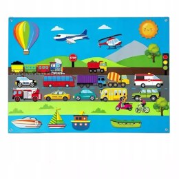 MATA EDUKACYJNA Tablica FILCOWA na rzepy dla dzieci Miasto pojazdy