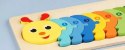 EDUKACYJNE DREWNIANE KLOCKI PUZZLE UKŁADANKA 8765G