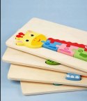 Edukacyjne drewniane klocki puzzle układanka 8765Ż